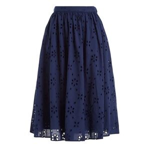 J. Crew Factory Navy Blue Eyelet Skirt Size XS